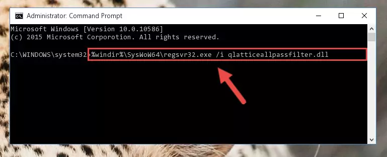 Deleting the damaged registry of the Qlatticeallpassfilter.dll