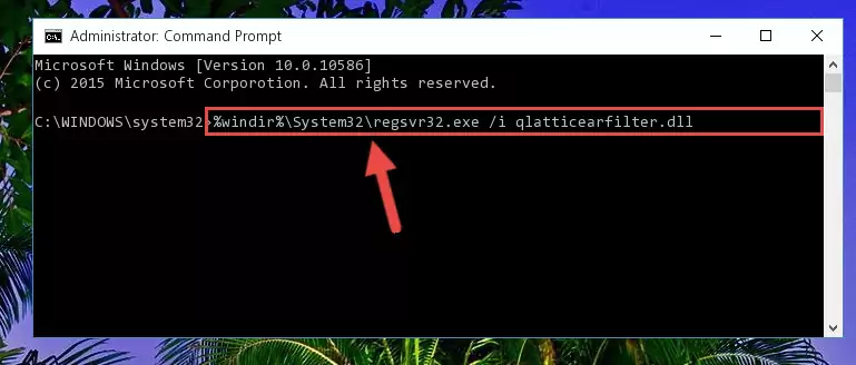 Deleting the Qlatticearfilter.dll library's problematic registry in the Windows Registry Editor