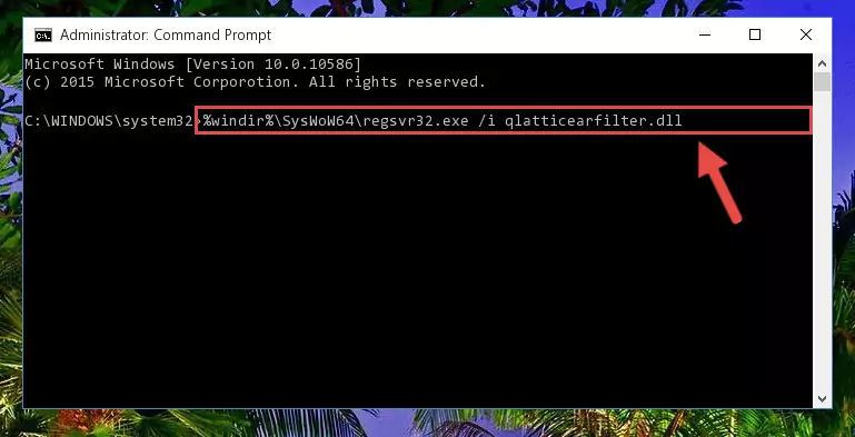 Uninstalling the broken registry of the Qlatticearfilter.dll library from the Windows Registry Editor (for 64 Bit)