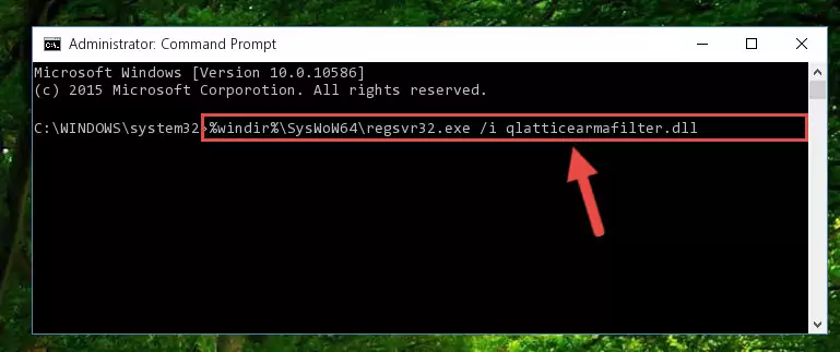 Deleting the damaged registry of the Qlatticearmafilter.dll