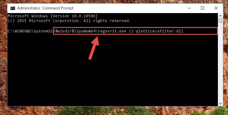 Uninstalling the damaged Qlatticecafilter.dll file's registry from the system (for 64 Bit)