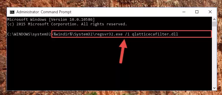 Deleting the Qlatticecafilter.dll file's problematic registry in the Windows Registry Editor