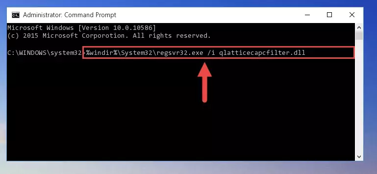 Deleting the Qlatticecapcfilter.dll file's problematic registry in the Windows Registry Editor