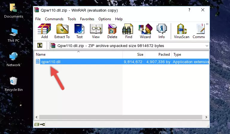 Copying the Qpw110.dll file into the software's file folder