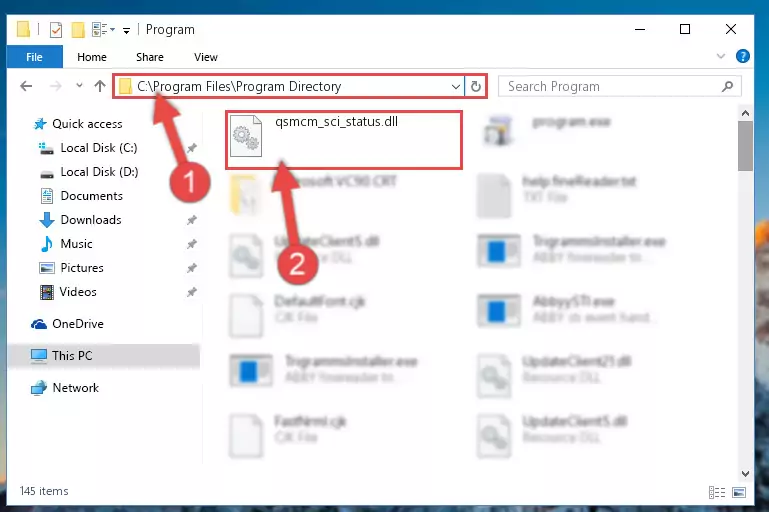Choosing the Qsmcm_sci_status.dll library