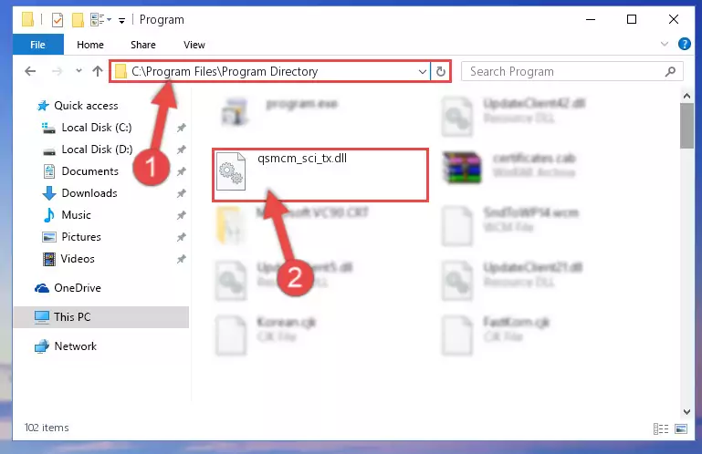 Uninstalling the Qsmcm_sci_tx.dll library's problematic registry from Regedit (for 64 Bit)