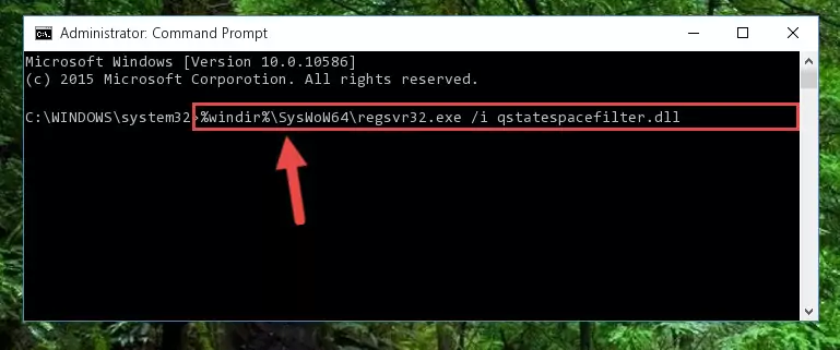 Cleaning the problematic registry of the Qstatespacefilter.dll file from the Windows Registry Editor