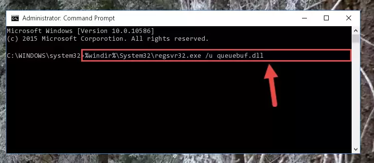 Extracting the Queuebuf.dll library from the .zip file