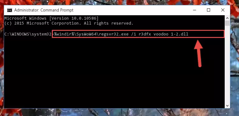 Deleting the R3dfx voodoo 1-2.dll library's problematic registry in the Windows Registry Editor