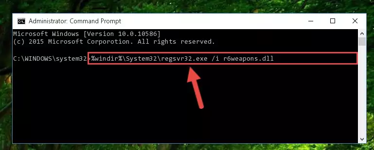 Cleaning the problematic registry of the R6weapons.dll library from the Windows Registry Editor