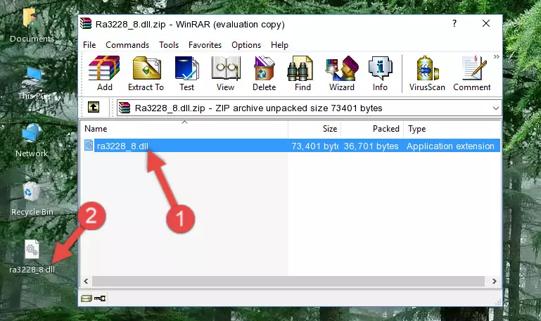 Copying the Ra3228_8.dll file into the file folder of the software.