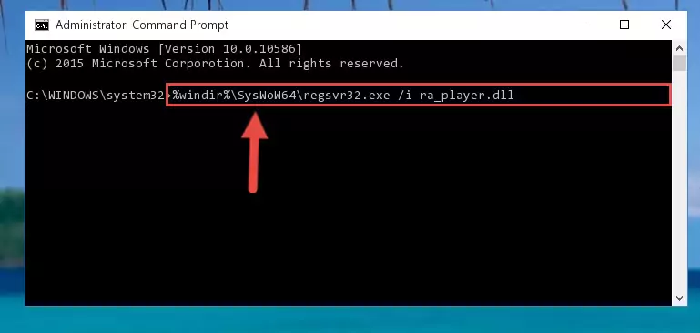 Cleaning the problematic registry of the Ra_player.dll library from the Windows Registry Editor