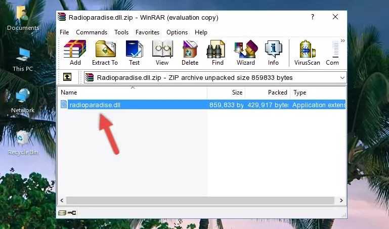 Pasting the Radioparadise.dll file into the software's file folder