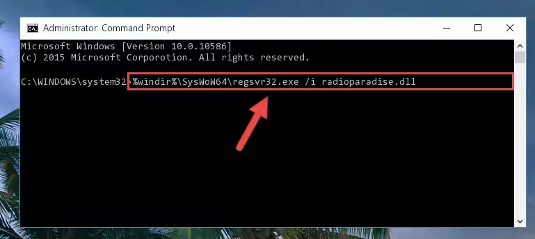Uninstalling the damaged Radioparadise.dll file's registry from the system (for 64 Bit)