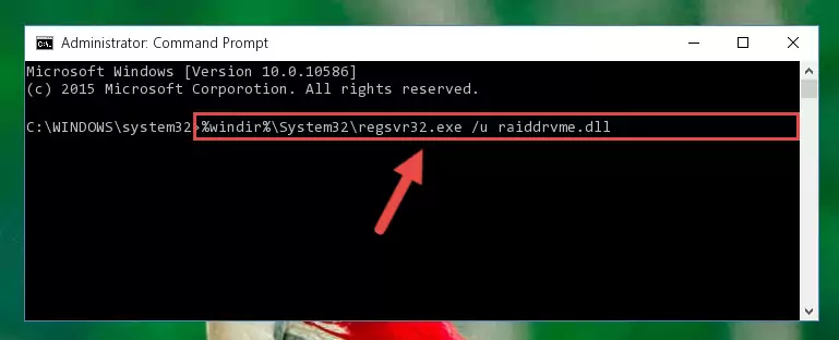 Creating a new registry for the Raiddrvme.dll file in the Windows Registry Editor
