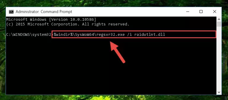 Uninstalling the Raidutlnt.dll file from the system registry