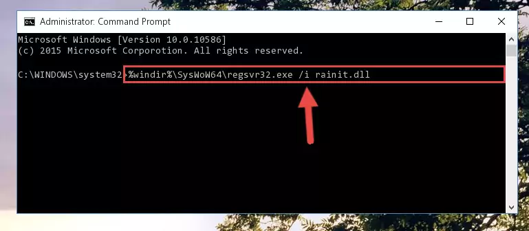 Uninstalling the Rainit.dll file from the system registry