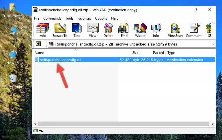 Copying the Rallisportchallengedlg.dll file into the file folder of the software.