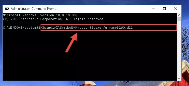 Creating a new registry for the Ramr3260.dll library in the Windows Registry Editor