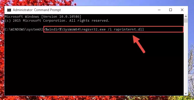 Uninstalling the damaged Raprinternt.dll file's registry from the system (for 64 Bit)