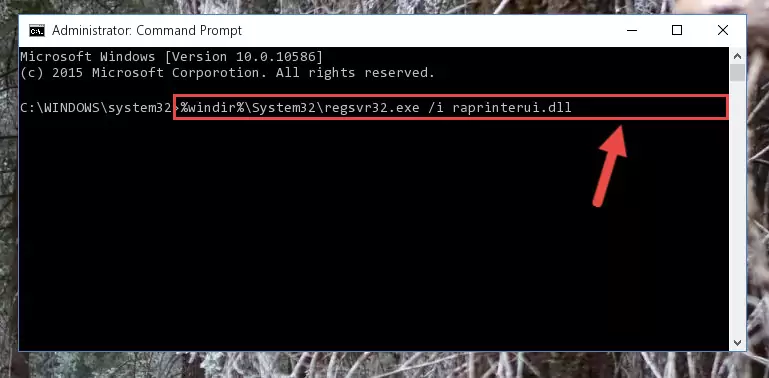 Deleting the Raprinterui.dll file's problematic registry in the Windows Registry Editor