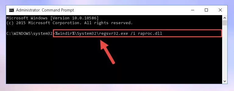 Deleting the Raproc.dll library's problematic registry in the Windows Registry Editor