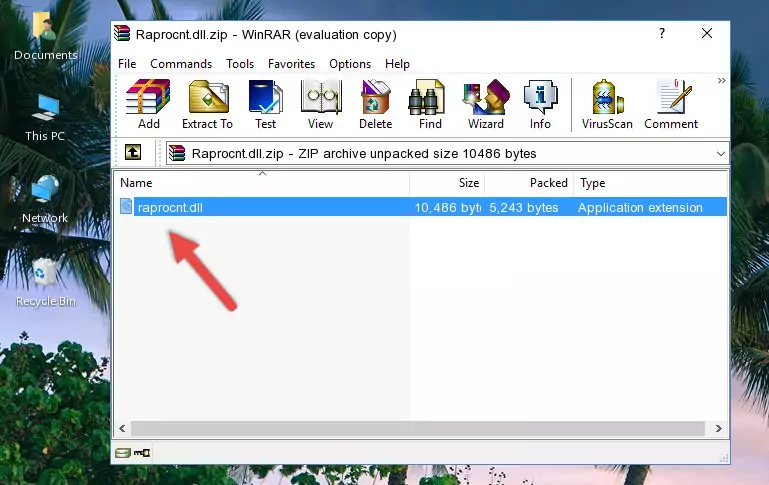 Copying the Raprocnt.dll file into the software's file folder