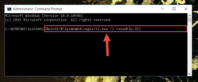 Uninstalling the Rasadhlp.dll library from the system registry