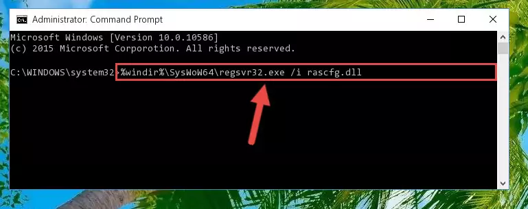Deleting the Rascfg.dll library's problematic registry in the Windows Registry Editor