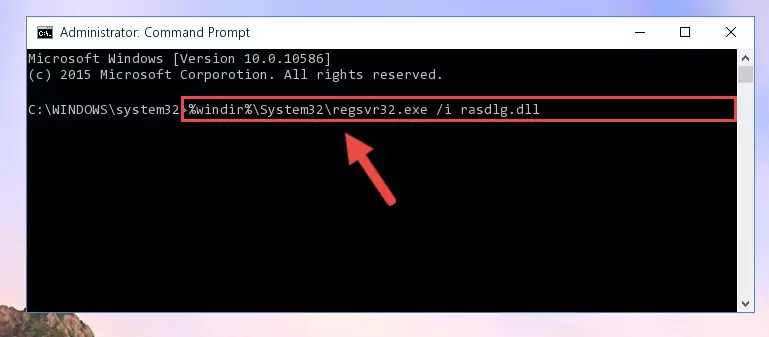 Uninstalling the Rasdlg.dll file from the system registry