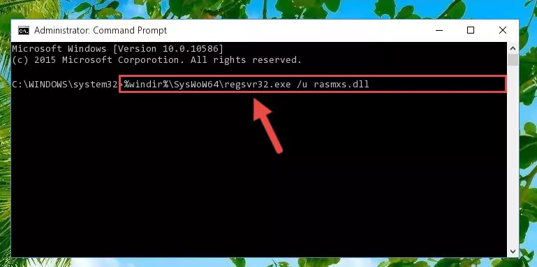 Reregistering the Rasmxs.dll library in the system (for 64 Bit)