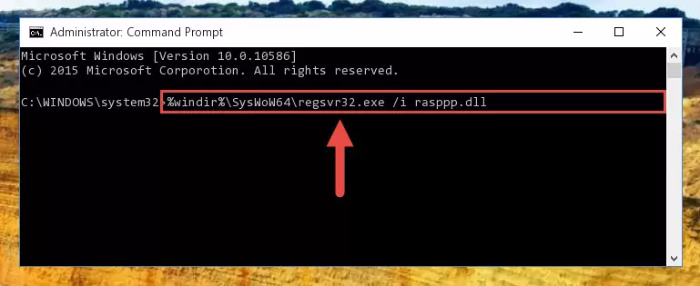 Deleting the damaged registry of the Rasppp.dll