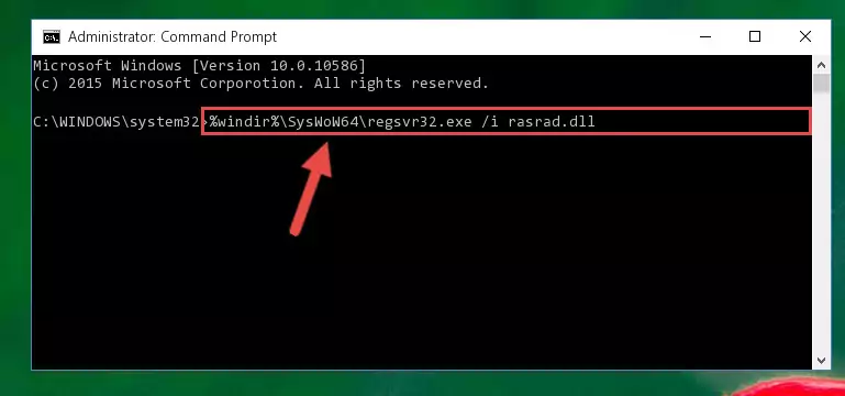 Uninstalling the broken registry of the Rasrad.dll file from the Windows Registry Editor (for 64 Bit)