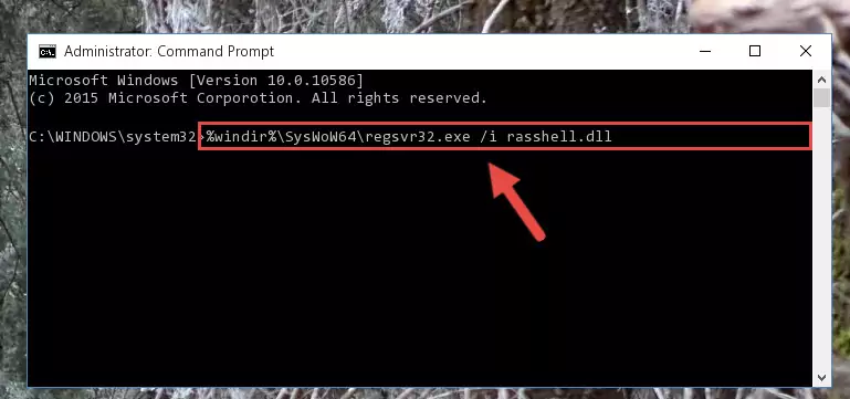 Cleaning the problematic registry of the Rasshell.dll file from the Windows Registry Editor