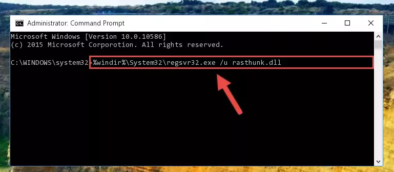 Creating a new registry for the Rasthunk.dll file