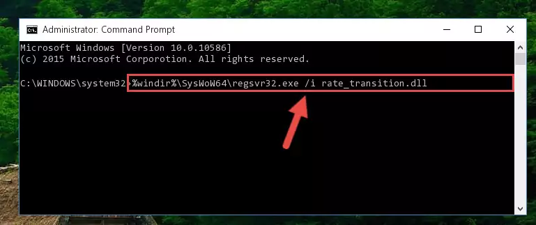Uninstalling the damaged Rate_transition.dll file's registry from the system (for 64 Bit)