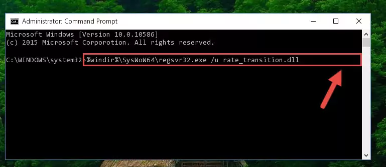 Reregistering the Rate_transition.dll file in the system (for 64 Bit)