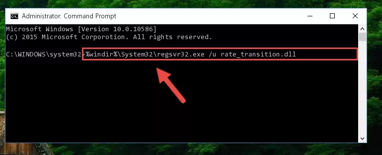 Reregistering the Rate_transition.dll file in the system