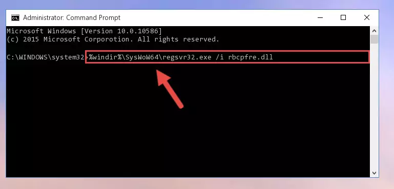 Uninstalling the Rbcpfre.dll file from the system registry