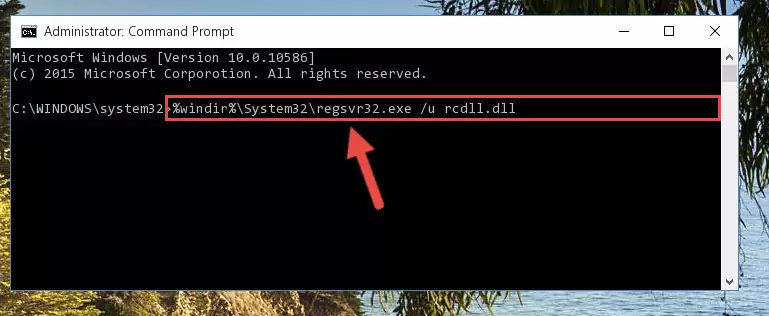 Reregistering the Rcdll.dll file in the system
