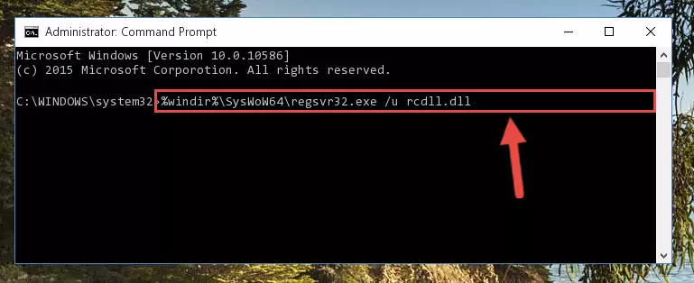 Reregistering the Rcdll.dll file in the system (for 64 Bit)