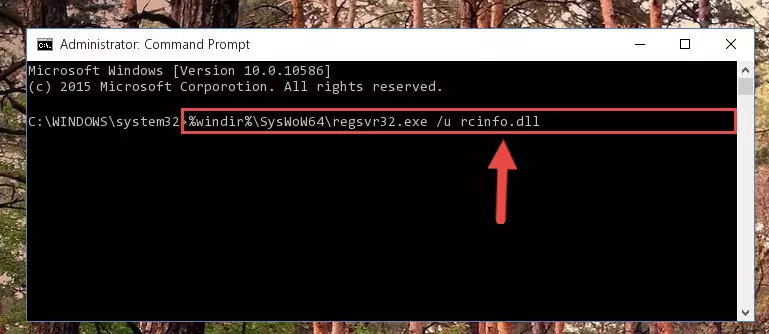 Creating a new registry for the Rcinfo.dll file in the Windows Registry Editor