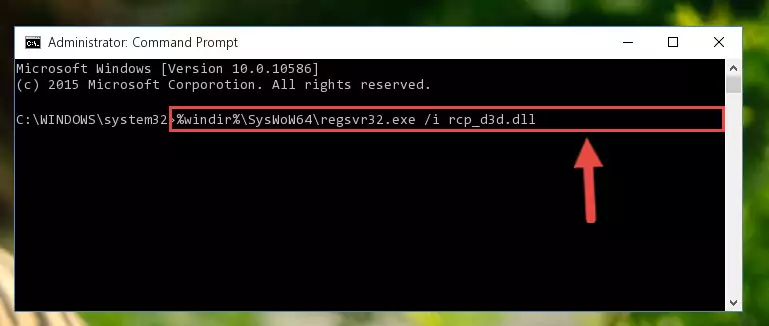 Deleting the damaged registry of the Rcp_d3d.dll