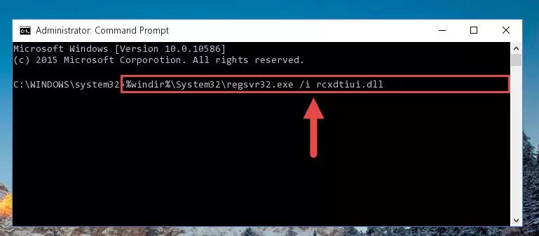 Deleting the damaged registry of the Rcxdtiui.dll