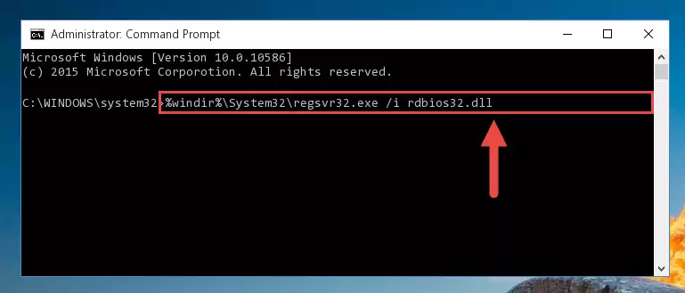 Deleting the damaged registry of the Rdbios32.dll