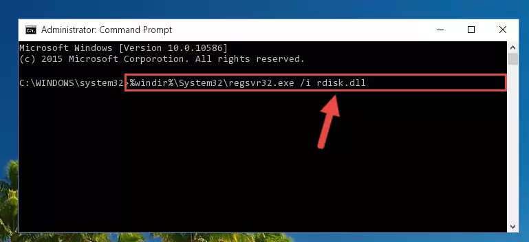 Reregistering the Rdisk.dll file in the system (for 64 Bit)