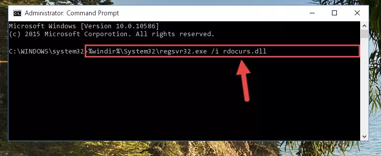 Deleting the Rdocurs.dll library's problematic registry in the Windows Registry Editor