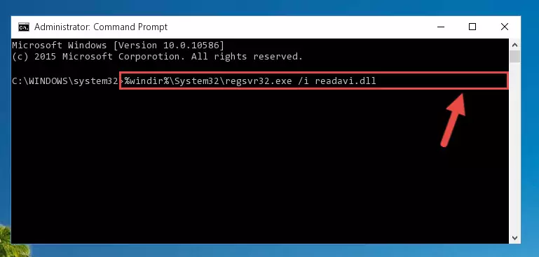 Cleaning the problematic registry of the Readavi.dll file from the Windows Registry Editor