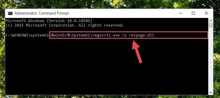 Creating a new registry for the Recpage.dll file in the Windows Registry Editor