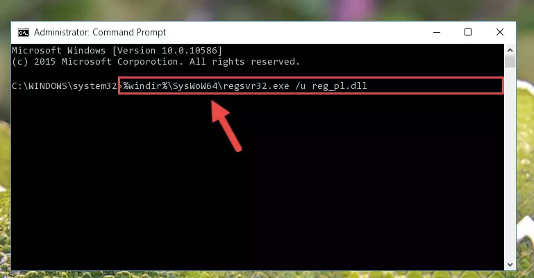 Reregistering the Reg_pl.dll file in the system